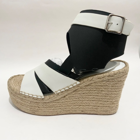 SIGERSON MORRISON Arien platform wedge Espadrille white leather sandal pumps 9 - Picture 11 of 15